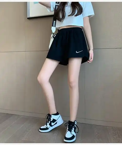 运动短裤女夏ins潮bf风休闲学生高腰中裤跑步宽松五分裤 - 17网