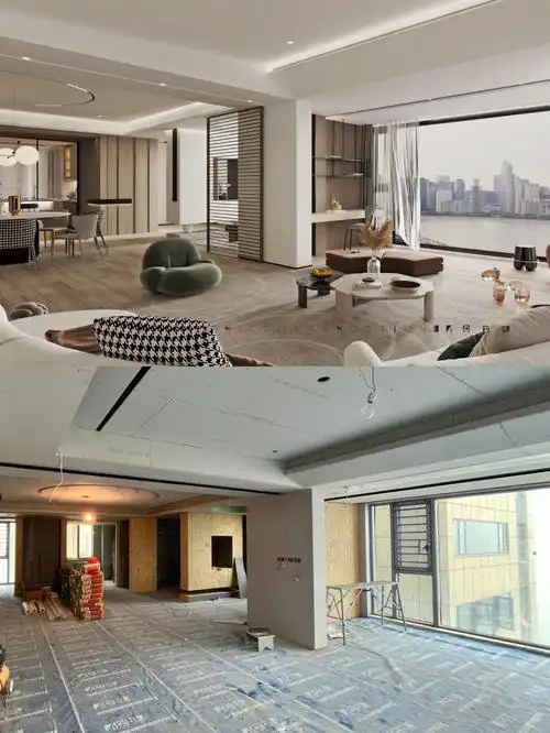 原创设计丨大平层效果图实景图一比一还原