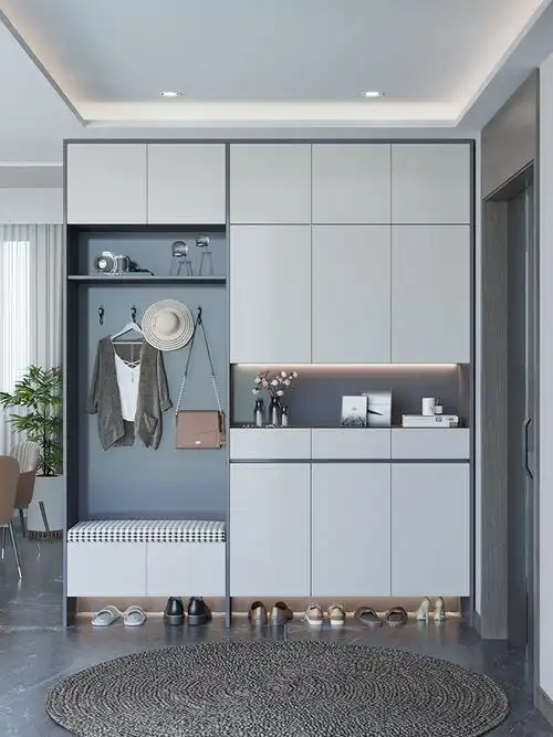 玄关一体靠墙隔断收纳入户鞋柜家用门口进门鞋柜