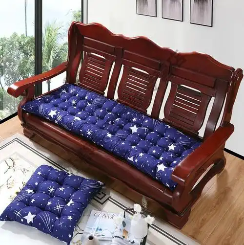 实木沙发垫秋冬四季通用长条垫子老式木质三人位沙发坐垫加厚 黑色