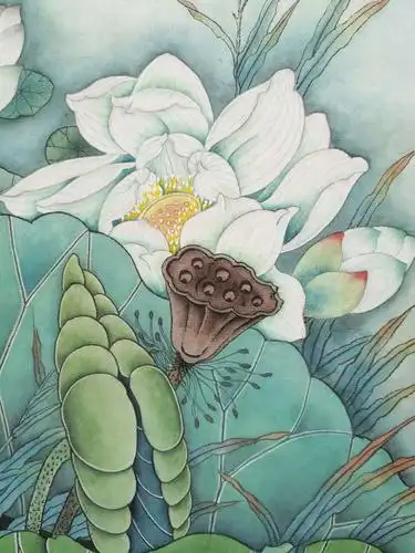 林建启工笔画《荷花》 - 美篇