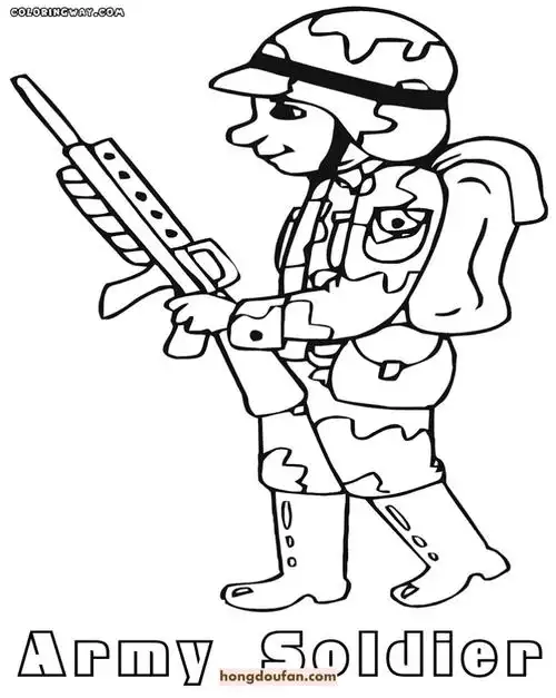 标签世界大战,填色,填色图片,士兵,士兵简笔画,恐怖,战争,枪,涂色