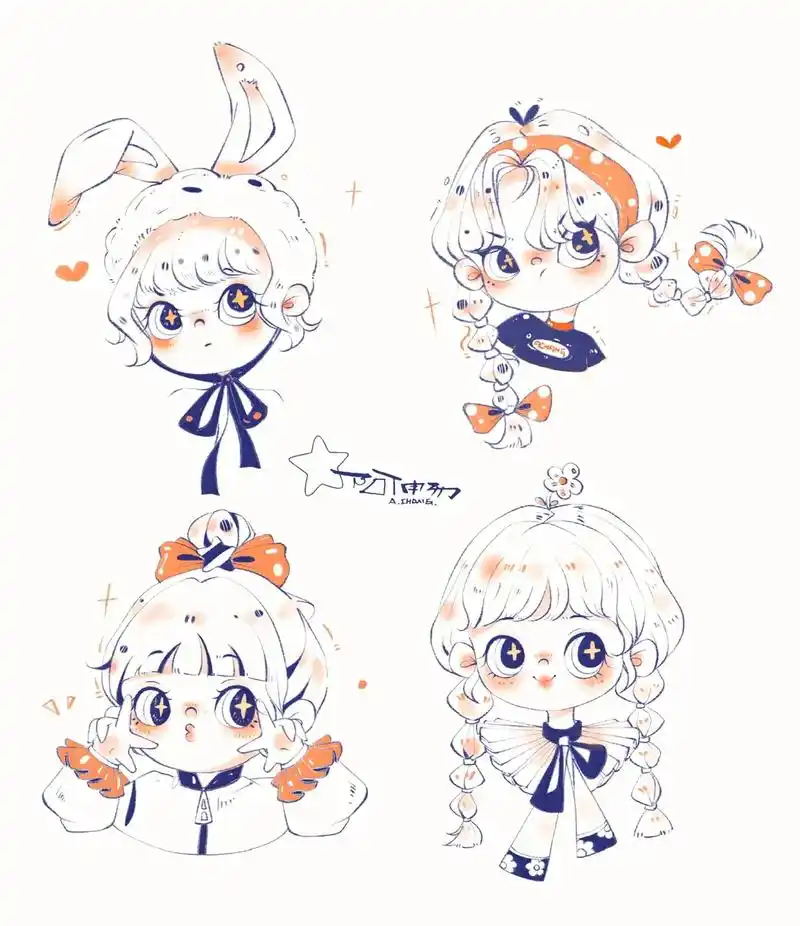 照片转手绘女生可爱q萌小头像线稿.如果你喜欢的话,拿去做头像 - 抖音