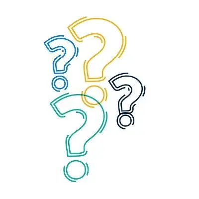 彩色简笔画问号疑问线条素材元素