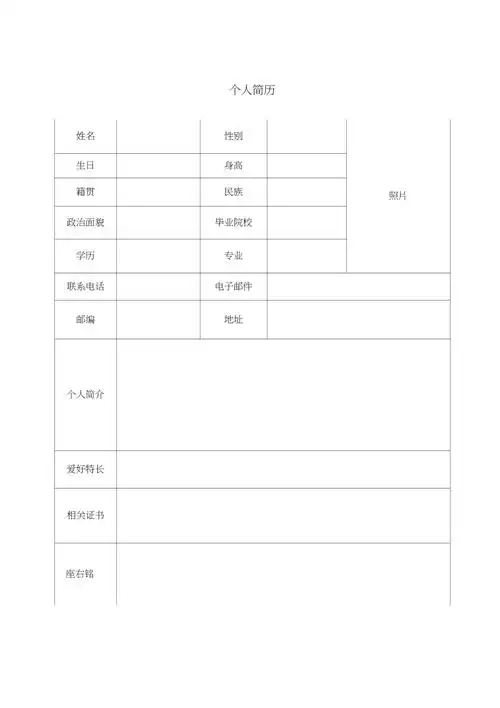 个人简历模板