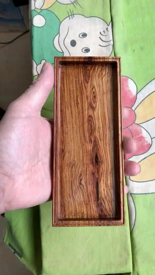 文房藏品  海南黄花梨黄料老料 全品鬼眼文玩把玩盘