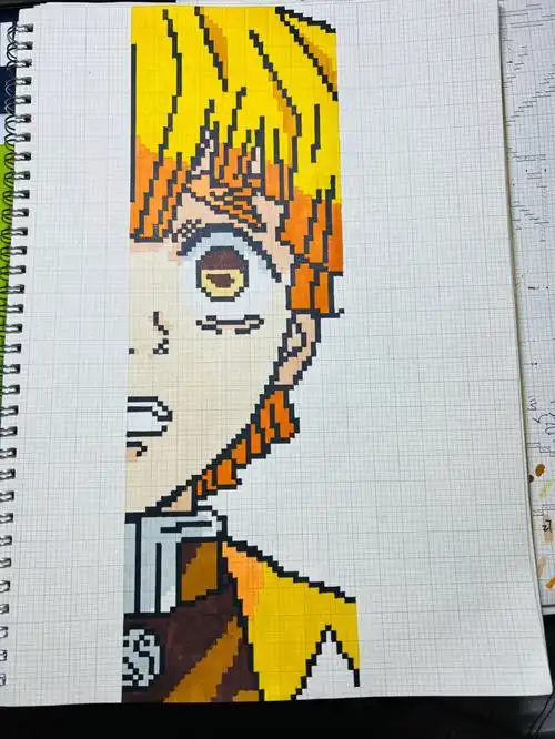 是鬼灭之刃系列第一个当然是我最爱的善逸0606临摹非原创#像素画