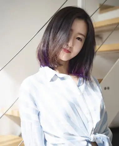 偏分齐肩天然中短发发型