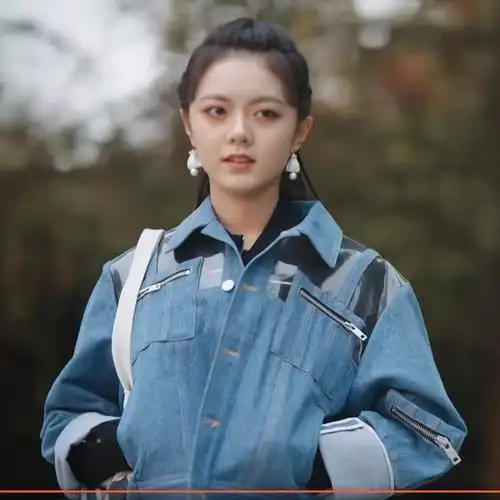 daltt爱的理想生活温小阳赵今麦同款蓝色拼接牛仔外套时尚百搭