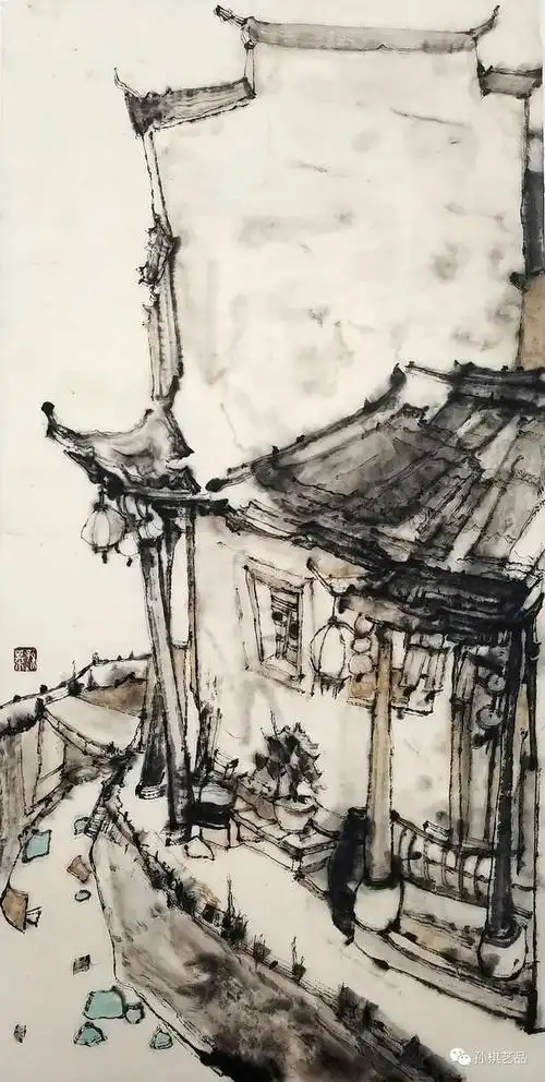 黑瓦白墙素江南——青年画家孙棋用笔墨呈现徽派建筑的住宅美学