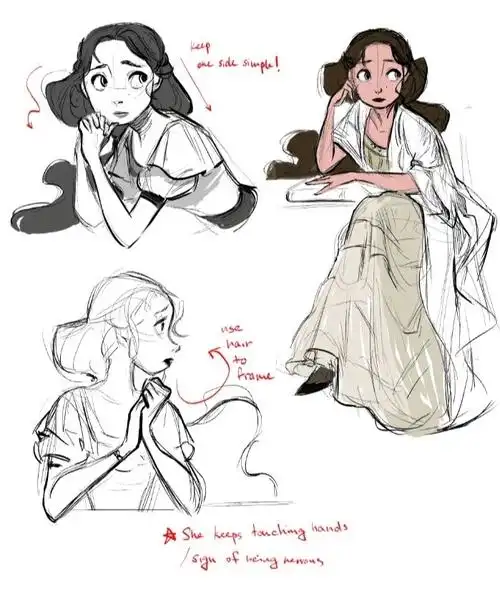 【素材】欧美风格的人物线稿