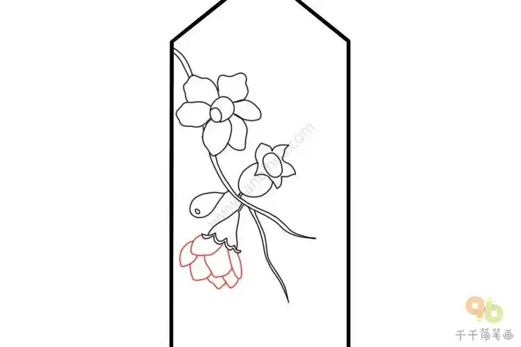 石榴花书签简笔画