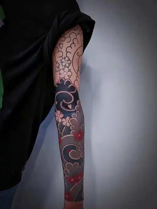 日式樱花臂  #日式老传统纹身  #滁州最好的纹身店