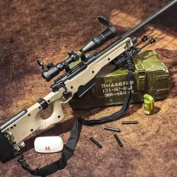 迪士尼awm爆改拉栓抛壳软弹枪合金模型成人男孩吃鸡对战玩具枪抖音