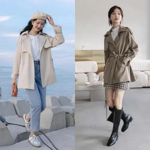 短款风衣怎么搭配好看呢(3个短风衣穿搭公式利落又显高)