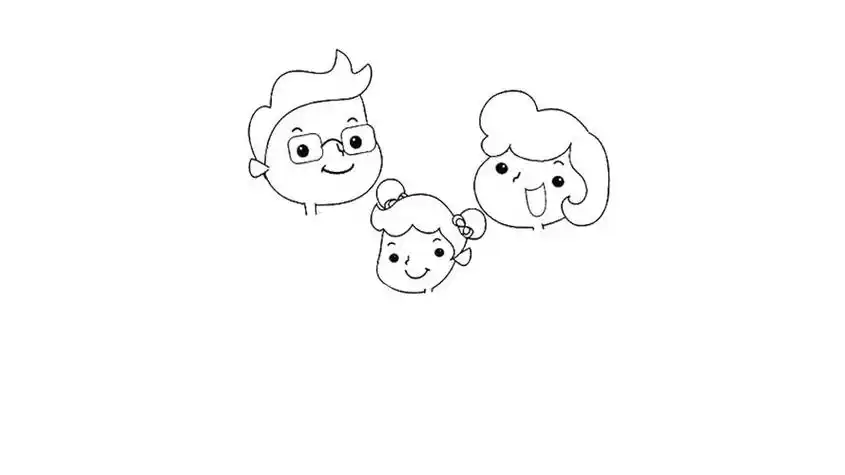 一家三口手牵手简笔画一家三口简笔画全家福简笔画三口之家全家福简笔