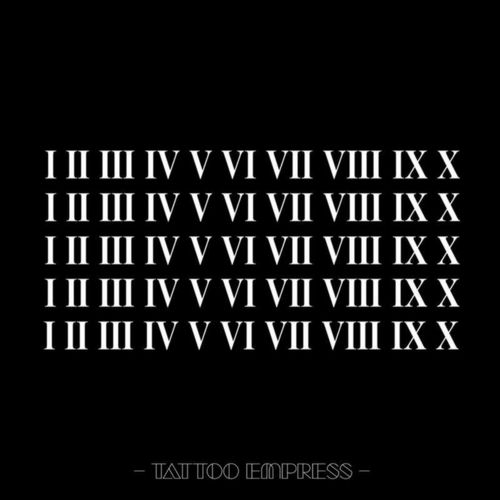 刺青女王tattoo empress 草本果汁纹身贴 蓝黑色罗马数字从一到十