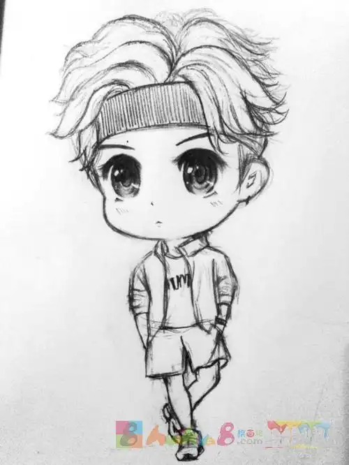 简单易学的q版鹿晗简笔画画法教程