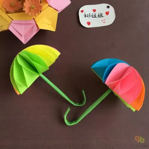 树姐姐爱手工10个圆形就可以做个小伞3岁以上孩子可以独立完成