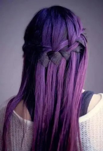 绾青丝 ~随意长发卷发~渐变紫色染发