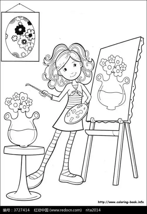 画画的动作简笔画