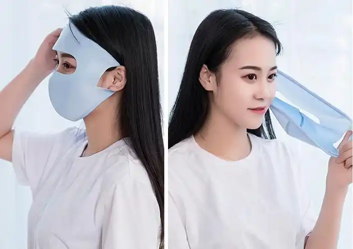 防护面罩防尘口罩女冰丝蒙面全脸护额户外遮阳骑行透气男面膜口罩