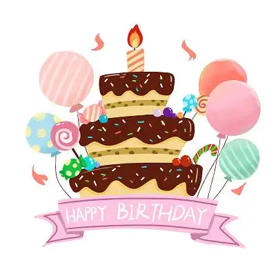 手绘卡通生日蛋糕原创素材