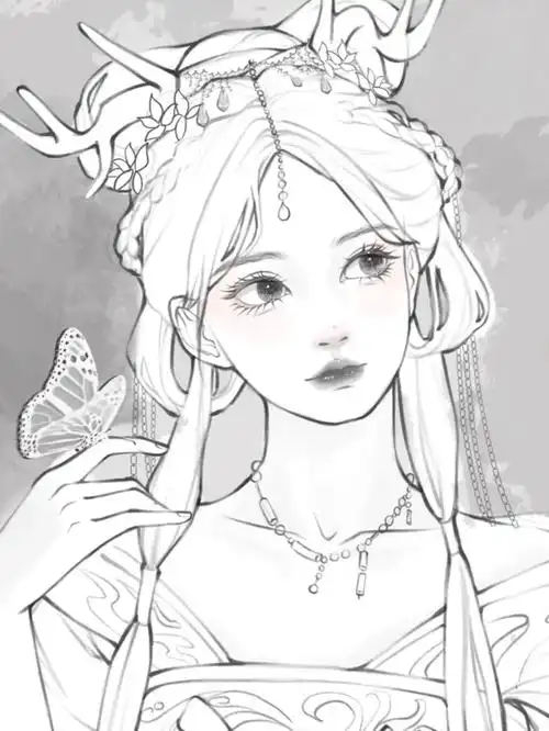 两天才完成这张,加油加油仙女是这位@远山乔很可爱的小姐姐#少女头像