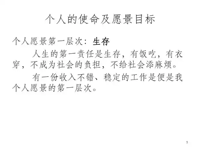 个人的使命及愿景目标