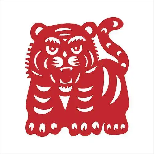 图案老虎虎剪纸虎十二生肖虎年图片剪纸十二生肖虎中国剪纸民间剪纸