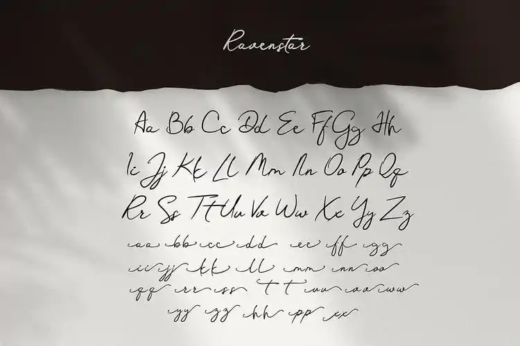 现代优雅英文书法艺术创意字体精选 ravenstar – modern script font