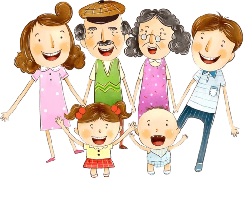 全家福毛笔书法艺术字文字排版素材