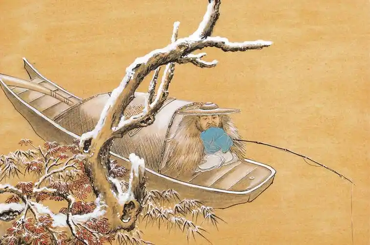 界画寒江---独钓寒江雪_人物_工笔_作品