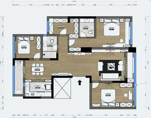 城开绿园150平米轻奢风格装修设计效果图