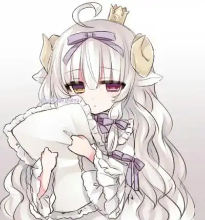 傲娇萌三无白发兽角异瞳萝莉