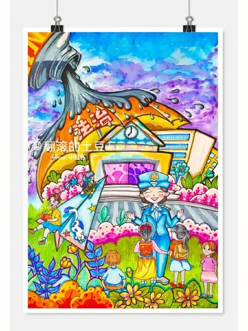 法治进校园法治宣传画手绘作业手抄报