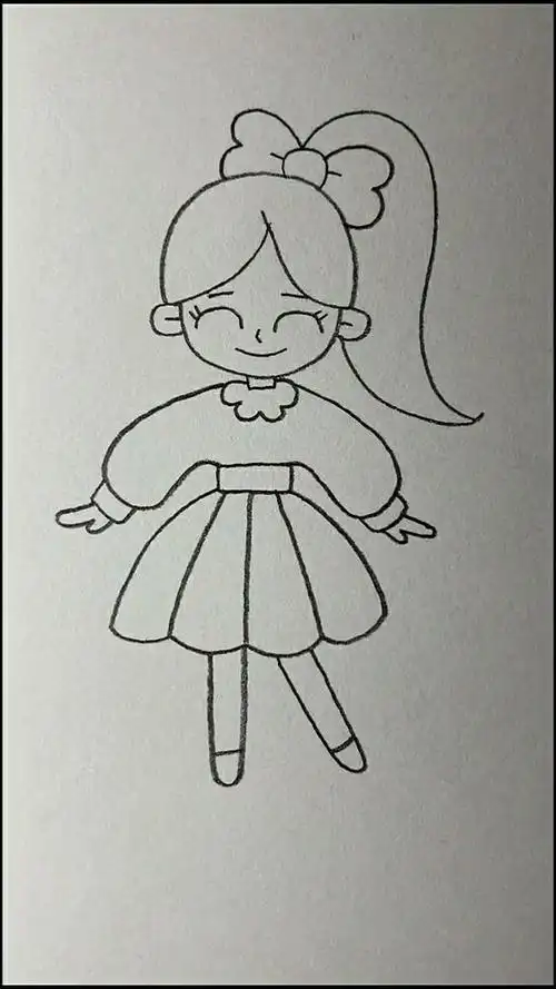 画漂亮的马尾辫女孩