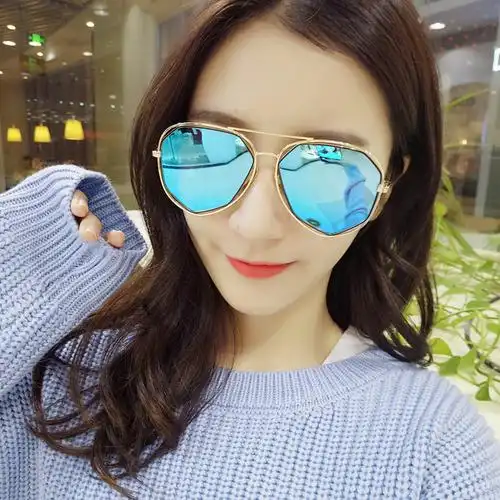 个性太阳眼镜明星圆脸太阳镜墨镜司机镂空偏光韩国