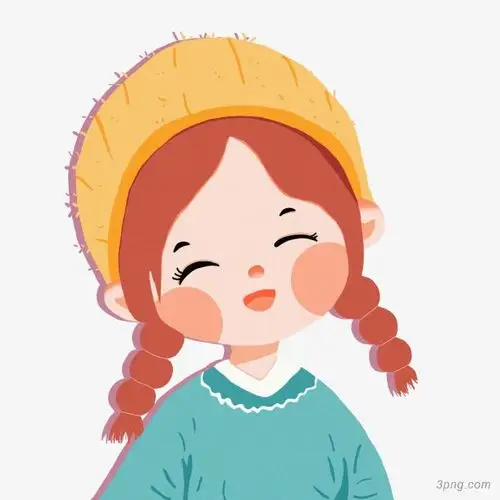 卡通可爱小女孩png素材透明免抠图片-卡通手绘