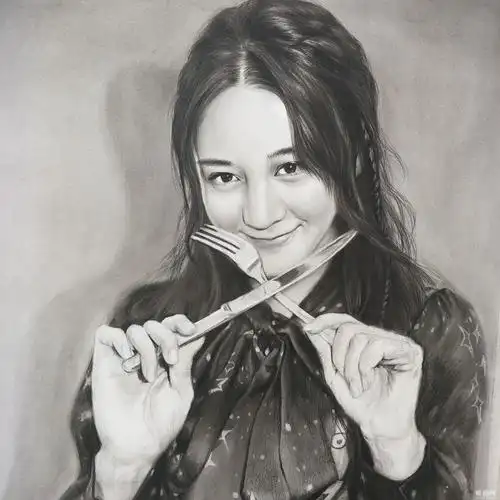 李家峰素描人物迪丽热巴