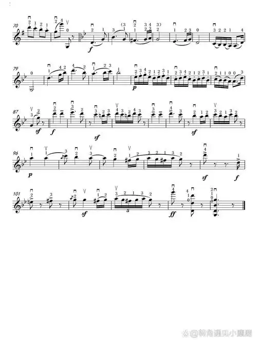 匈牙利舞曲第5号小提琴谱(简易版)