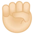 下载78举起的拳头浅肤色的emoji表情大图