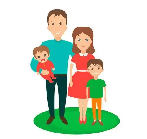 全家福简笔画四口之家全家福简笔画四口之家两个女孩