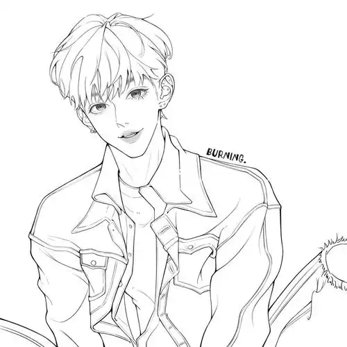 快来领取你的奶狗男友男生线稿