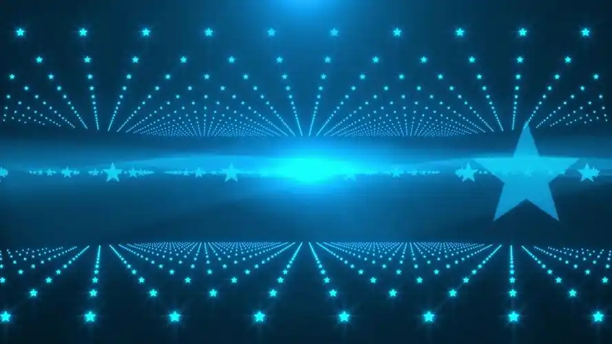 4k蓝色星光穿梭舞台背景视频素材星光大道背景