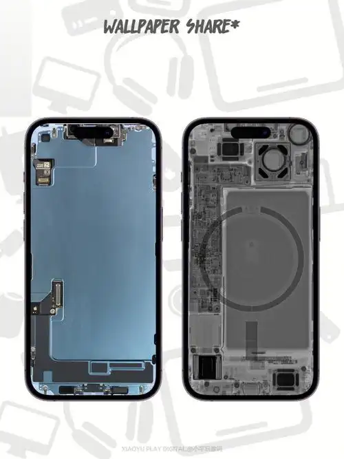 iphone 14的内部结构和 x 光壁纸还是挺酷的 #壁纸   #每日壁纸