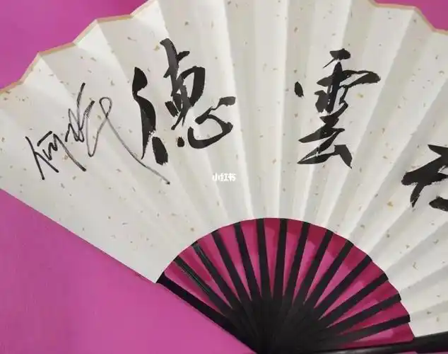 何九华签名折扇签名照