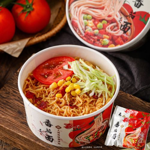 油泼辣子方便面番茄泡面袋夜宵整箱批发健康非油炸纯素面桶装