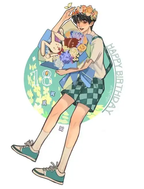 贺峻霖 漫画 十八岁生日卡 - 高清图片,堆糖,美图壁纸兴趣社区