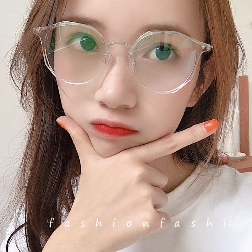 网红款眼镜框女近视可配有度数圆脸复古透明眼睛架黑斯文败类眼镜